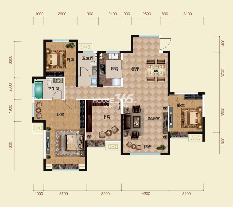 4室2厅2卫1厨147㎡